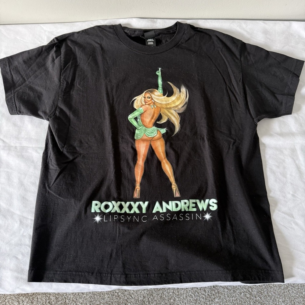 Roxxy Andrews Black Lisync Assassin Drag Race Werk the Runway Tour T-Shirt XL